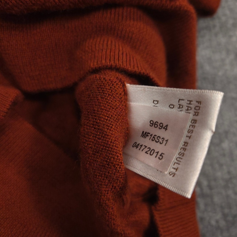 Peter Millar Sweater Mens L Blood Orange Extrafine Italian Merino Wool V Neck - Picture 8 of 8